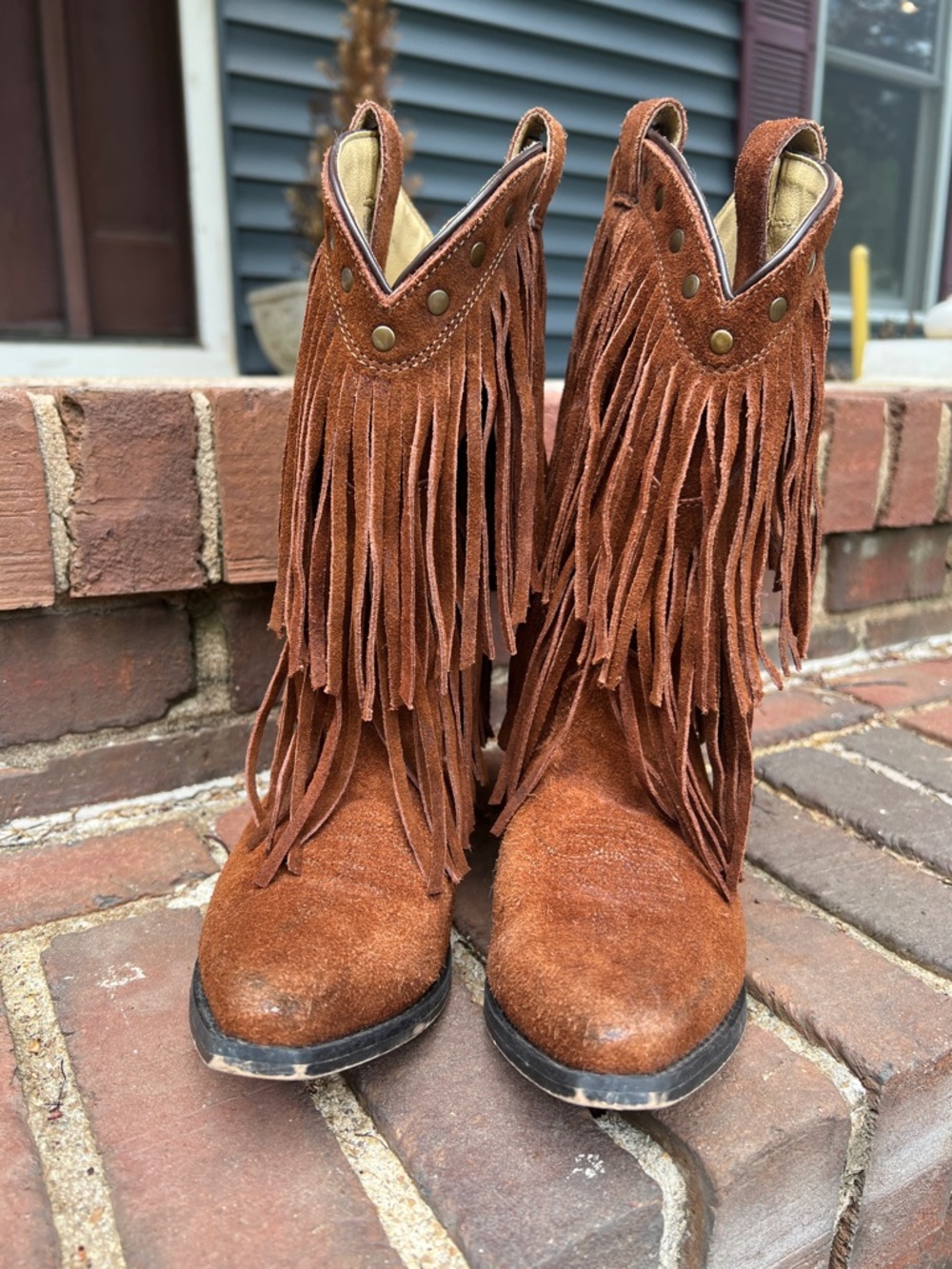 Shyanne Tan Suede Fringe Girls Boots